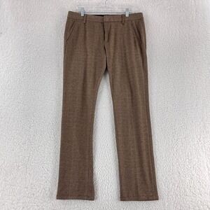 Dondup Brown Dress Pants Mens Size 32 Tweed Straight Leg Work Made in Italy‎